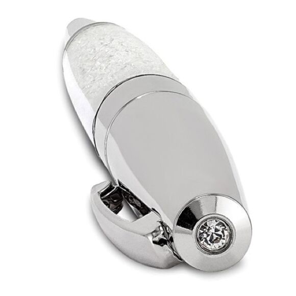 Silvertone Ballpoint Pen with Crystals - Picture 2 of 7